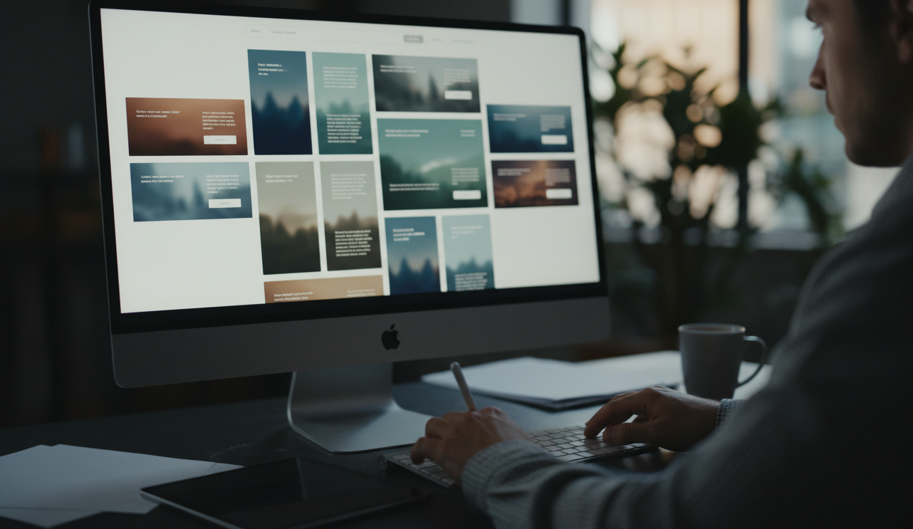 storytelling no design — A modern website design showcasing storytelling elements, including images and text, in a professional and engaging style