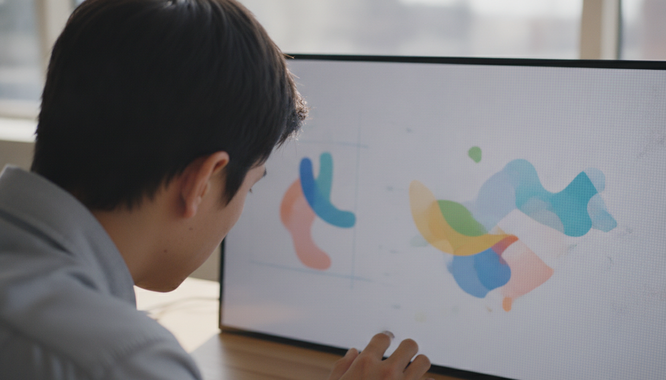 plataforma site empresarial — A modern office with people analyzing dashboards, soft natural lighting, professional photography style