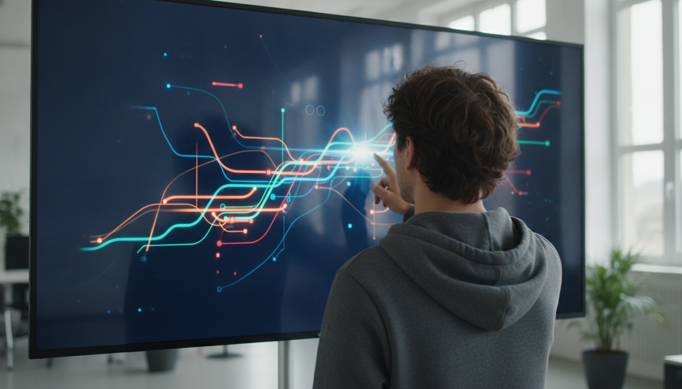 A digital dashboard displaying analytics of a marketing campaign, vibrant colors and sleek design